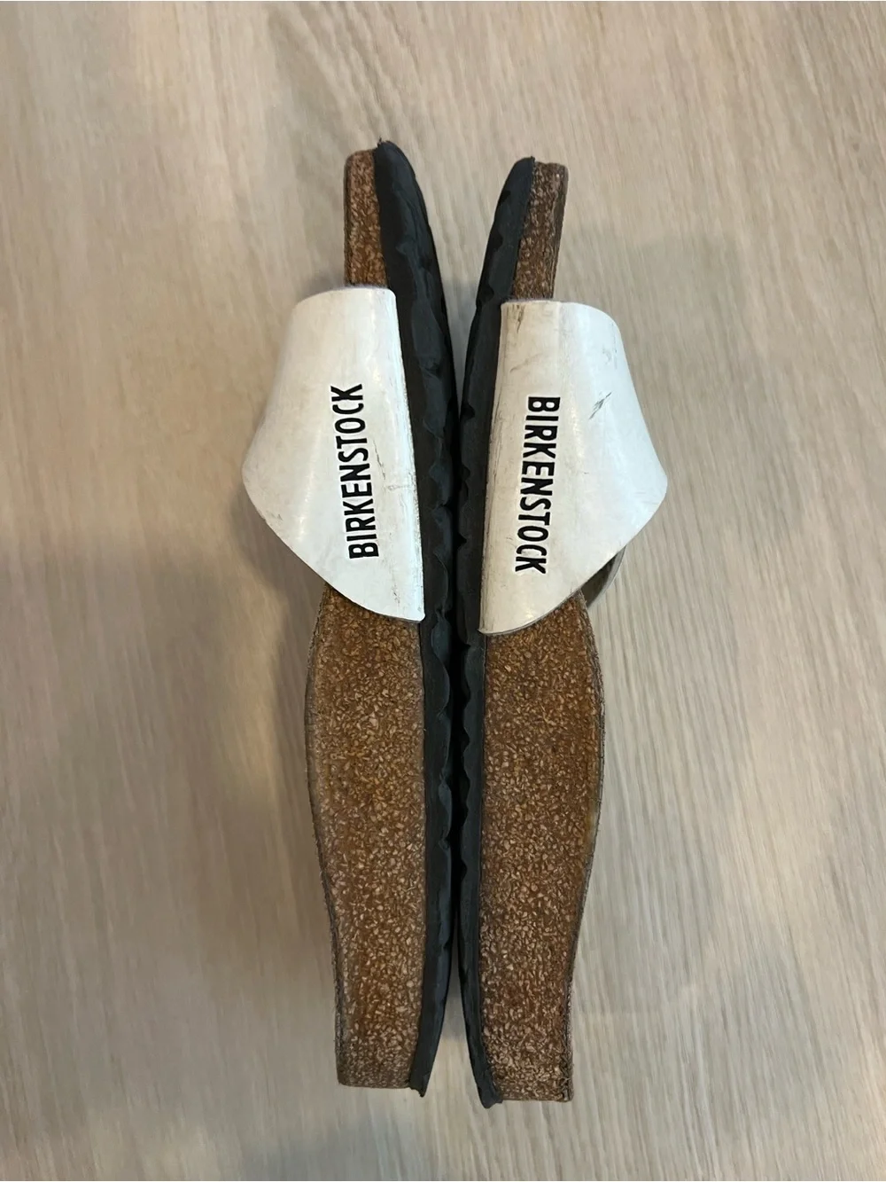 Birkenstock White Single-Buckle Slide Sandals